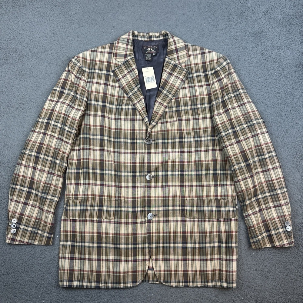 RRL Double RL Ralph Lauren Unconstructed Madras Blazer Mens Medium Sport Coat